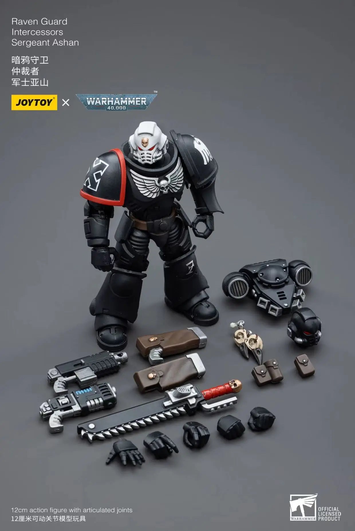 【JOYTOY】Warhammer 40K Raven Guard Intercessors Sergeant Ashan 1/18 Action Figure Toys Collection