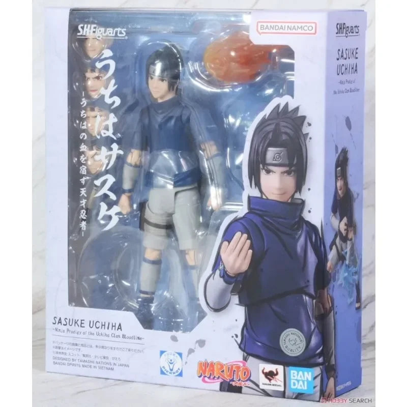 Bandai Original Genuine S.H.Figuarts Naruto Uchiha Sasuke Ninja Prodigy of The Uchiha Clan Bloodline 13.5cm Model Toy Figures
