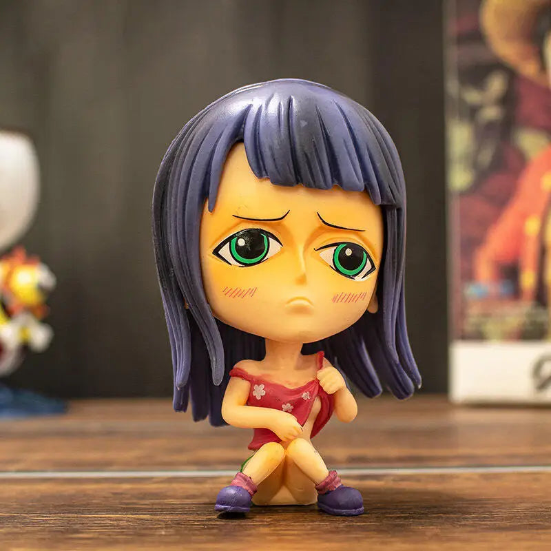 Bandai Q version One Piece King Big Head Lufei Solon Chobais Female Emperor Doll Blind Box Animation Ornaments