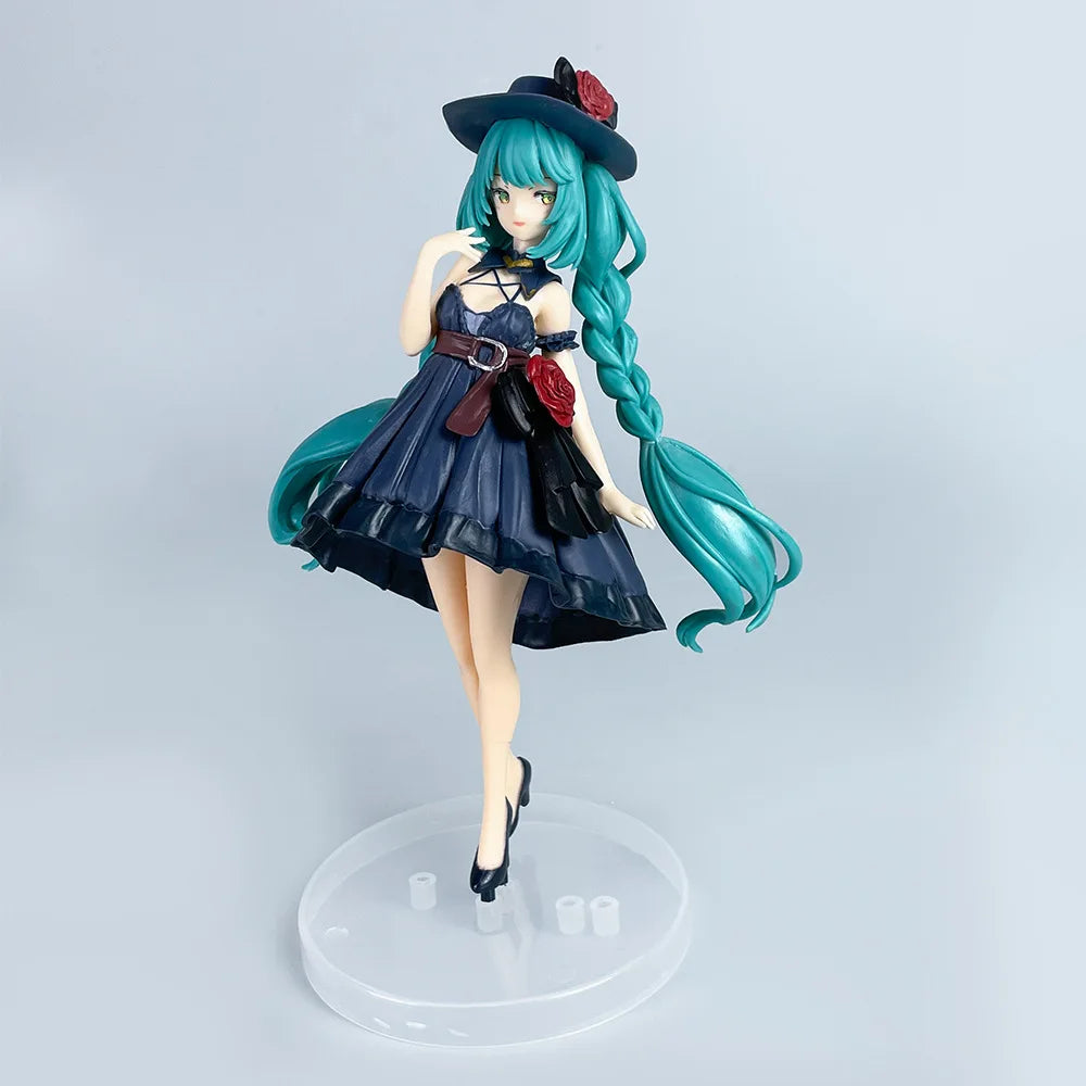 20CM Anime Hatsune Miku Action Figures Trio Try iT Figure Outdoor Dress Kawaii Anime Figurines Model Toy Gift Desktop Decoration
