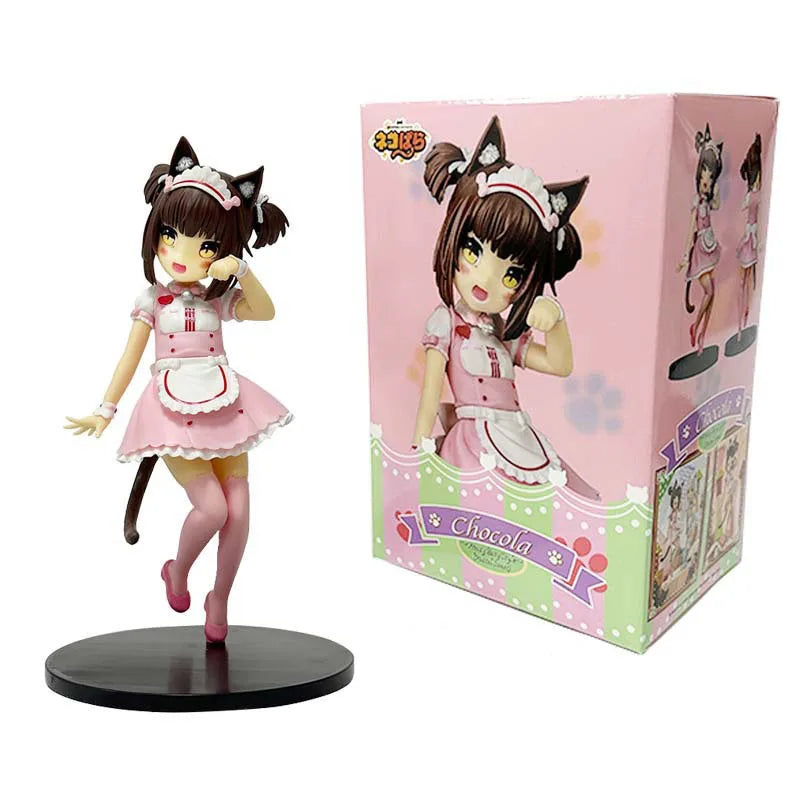 18CM Cat Maid Anime NEKOPARA Figure Chocolates Vanilla Cute Pretty Cat Style Model PVC Static Child Toys Collectible Gift Doll