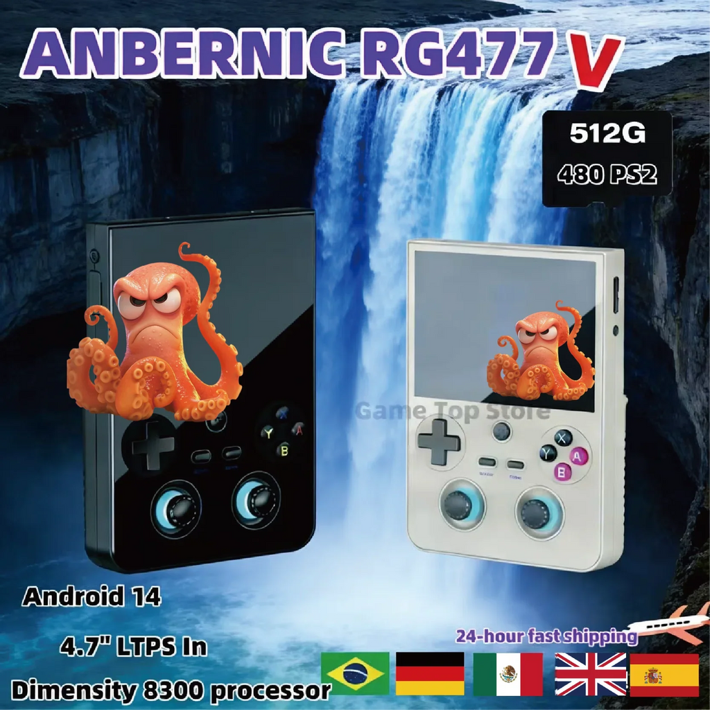 ANBERNIC RG477V Handheld Game Console Android 14 Video Player 4.7" LTPS In-Cell DSP Sound Effect Support AI RixelHK 1080p-DP ps2