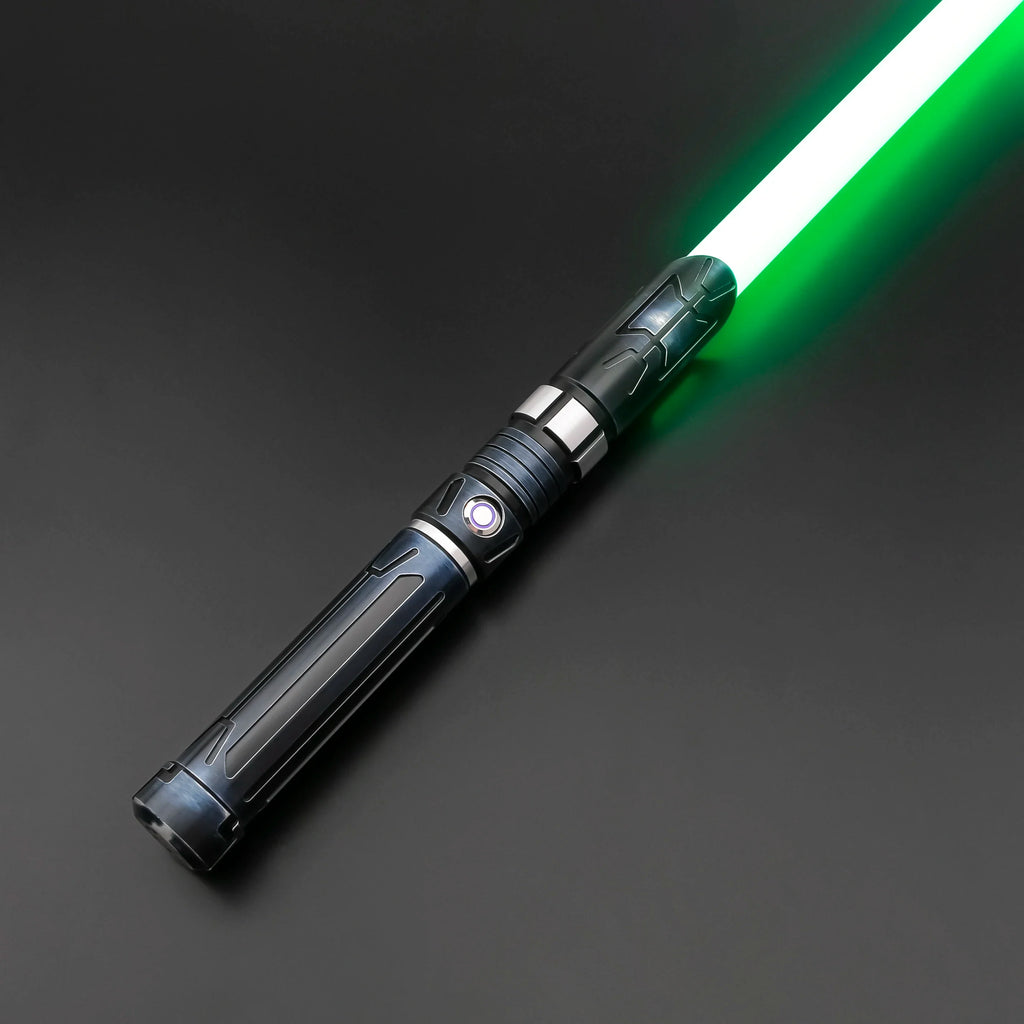 TXQSABER Neo Pixel Lightsaber Double Blade Spinning Sword RGB with Removable Blade Metal Hilt Weathered Blaster Toys Saber Staff