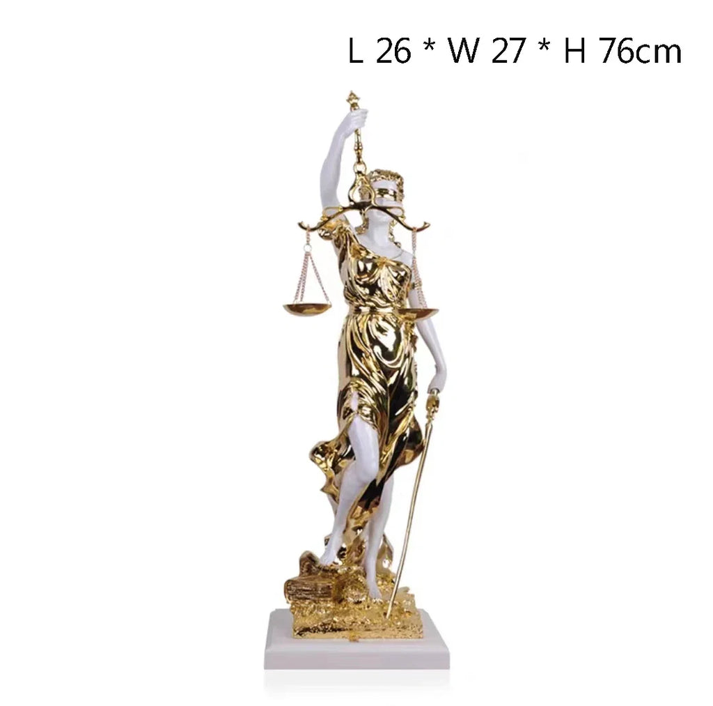 Goddess of Justice and Justice Sculpture Fairness Justice Statue Lawyer's Office Legal Scale Decoration Living Room Decoration