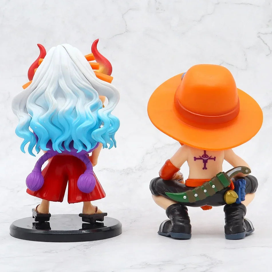 One Piece Anime Figure Doll Portgas D Ace Yamato Q Version Model Decor Peripheral Ornament Children Charm Birthday Gifts Toys