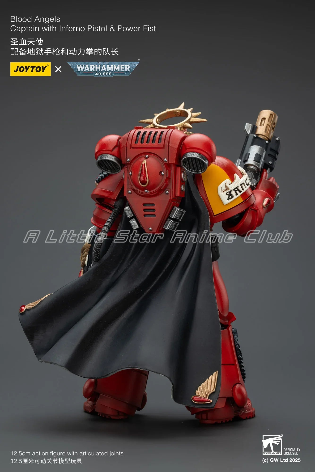 1/18 Action Figure JOYTOY Warhammer 40000 Blood Angels Captain with Inferno Pistol & Power Fist