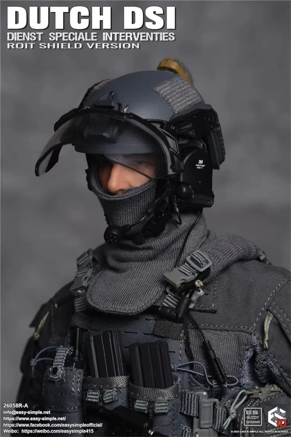 1/6 Easy&Simple ES 26058R Dutch Dienst Speciale Interventies Riot Shield Version A Full Set Action Figure Model Gift For Fans