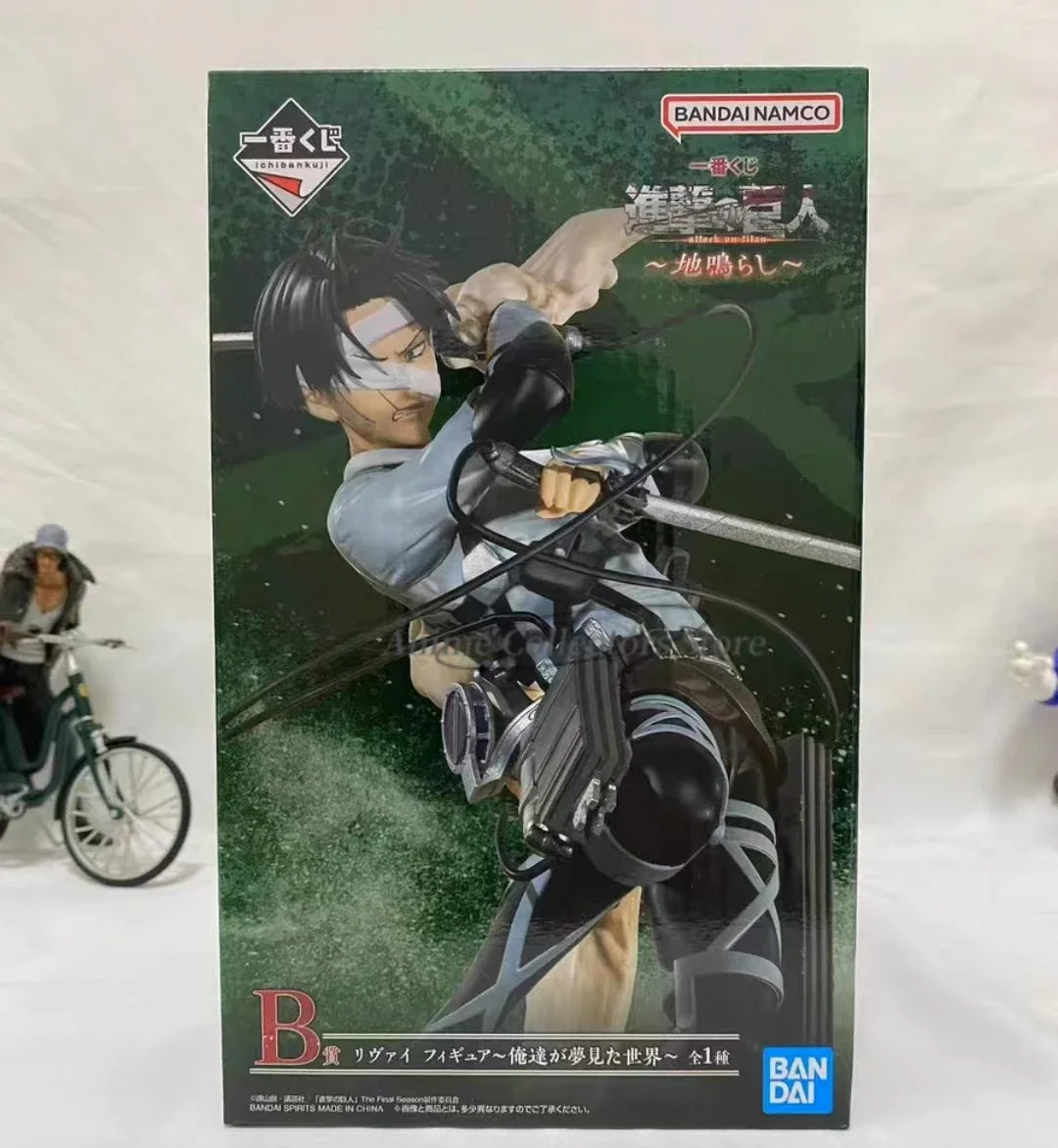 Bandai Original Anime Attack on Titan Ichiban Kuji Hange Zoe Levi Ackerman PVC Action Figure Model Collectible Toys Boys Gift