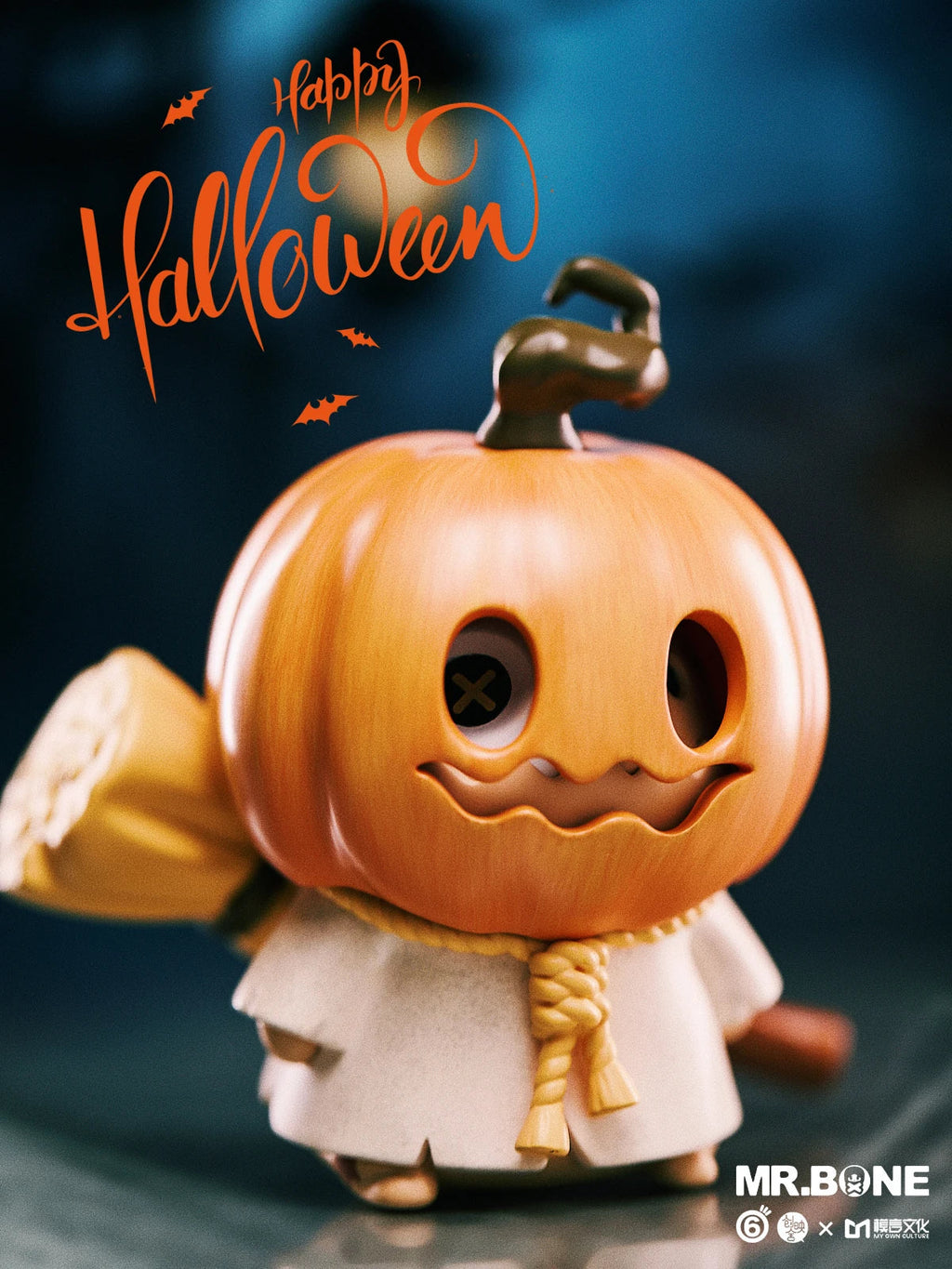 MR.BONE - Trick-or-Treating and Ghost Hunting Limited Edition 21cm High-Grade Resin Dirty Dog Trendy Toy Desktop Decoration Cute