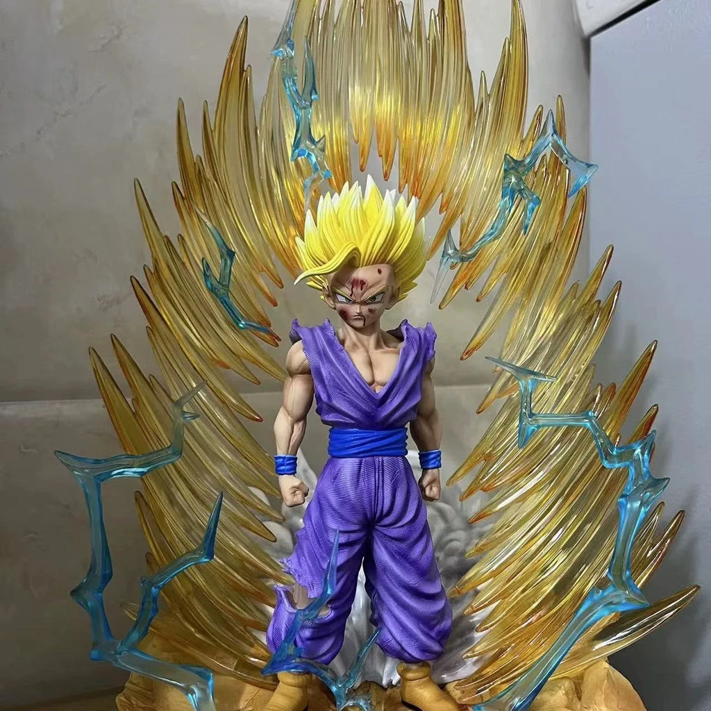 Dragon Ball Son Gohan Anime Figures Super Saiyan 2 Figurine Luminous Statue Replaceable Head Hand Model Fans Birthday Gifts Toys