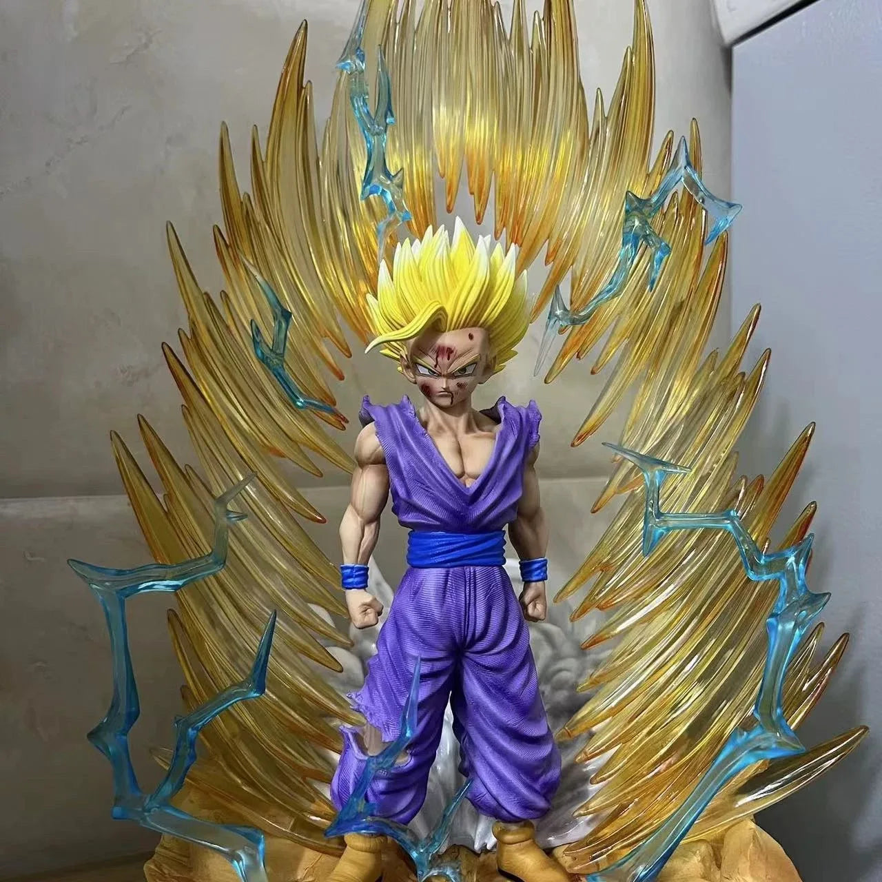 Dragon Ball Son Gohan Anime Figures Super Saiyan 2 Figurine Luminous Statue Replaceable Head Hand Model Fans Birthday Gifts Toys