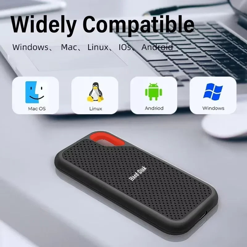 128TB Large Capacity External Hard Drive Type-C SSD 1TB/2TB High-speed Solid-state Drive Storage Device For Desktop/PC/Mac/Phone