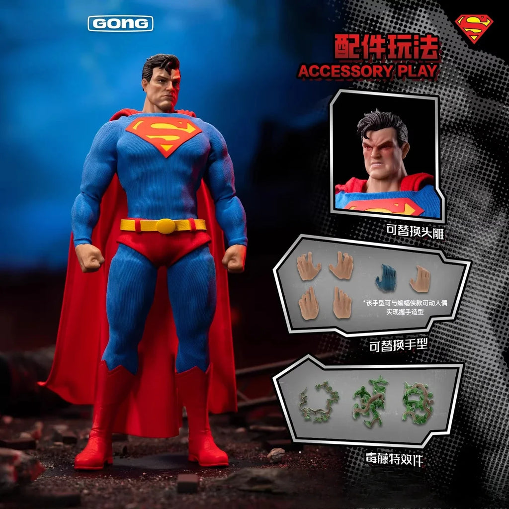 GONG Hush Superman 1/12 Actionfigur Anime-Puppe Kopfskulptur Normalbürger Bewegliche Gelenke Comic-Sammlung Modell Spielzeug Geschenk