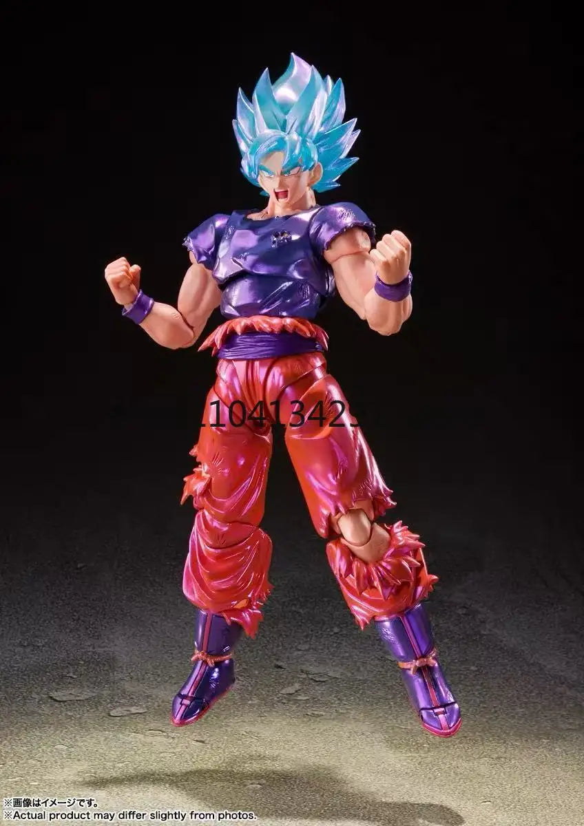 Authentic Bandai SHF Soul Limited Edition Super Blue Son Goku Kaioken Super Saiyan Birthday Gift Collectible Figure Toy