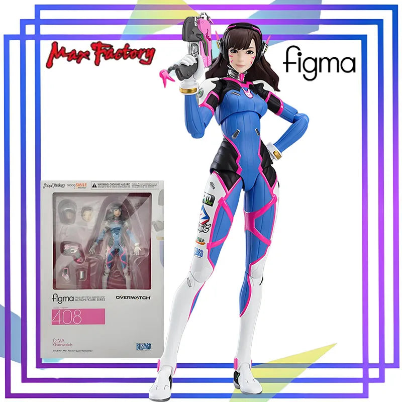 Max Original Figma Series《Overwatch: D.Va》Anime Action Figure Assembly Model Toys Collectible Model Ornaments Gifts for Children