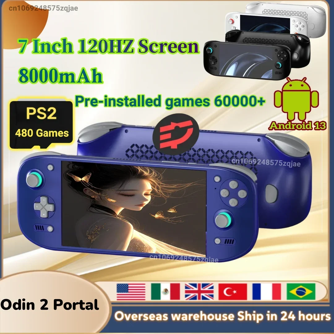 AYN Odin 2 Portal Retro Handheld Game Video Player Console 7 Inch 120HZ Screen Android 13 Bluetooth 8G+128G 512G PSP PS2 Gift