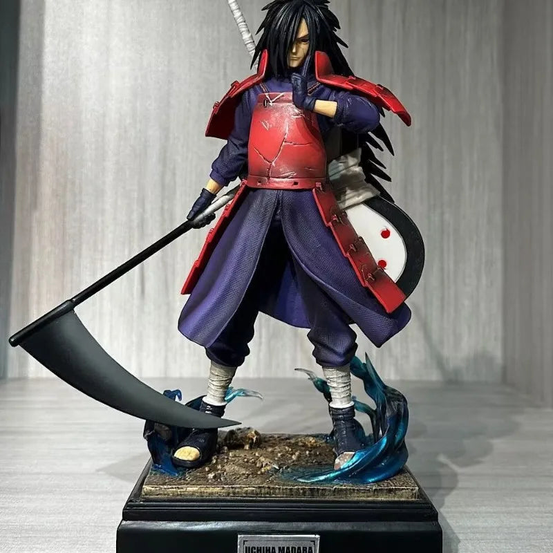 36cm Naruto Series Edo Tensei Madara Uchiha Figure with LED Light Reanimation Statue Model Anime Collectible Birthday Gifts Toys