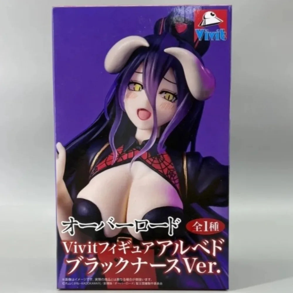 In Stock System Service Original Genuine Anime Overlord Vivit Figure Albedo Nurse Black Ver. 18cm Models Toy Figures Xmas Gift