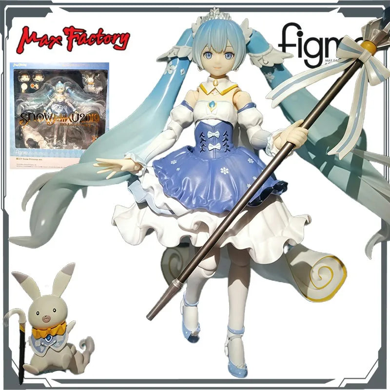 Max Factory Original Figma Snow Miku 2019 135mm Anime Action Figures Toys for Boy Christmas Gift Collectible Model Ornaments