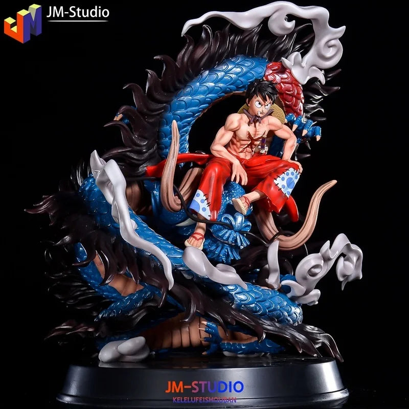 39cm Anime One Piece Figure Kaidou Vs Luffy Action Figures Pvc Model Collection Statue Desktop Decoration Doll Toy Birthday Gift