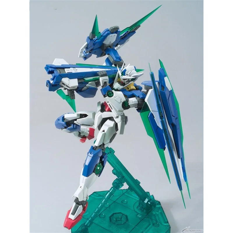 Bandai Original MG Gundam 00 Qan T GNT-0000 1/100 Anime Action Figure Assembly Model Toys Gifts For Children Collectible Kit