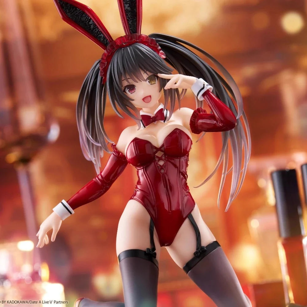 In Stock Taito Original Genuine Date A Live IV Tokisaki Kurumi Desktop Cute Figure Bunny Ver. 13cm Collections Model Toy Figures