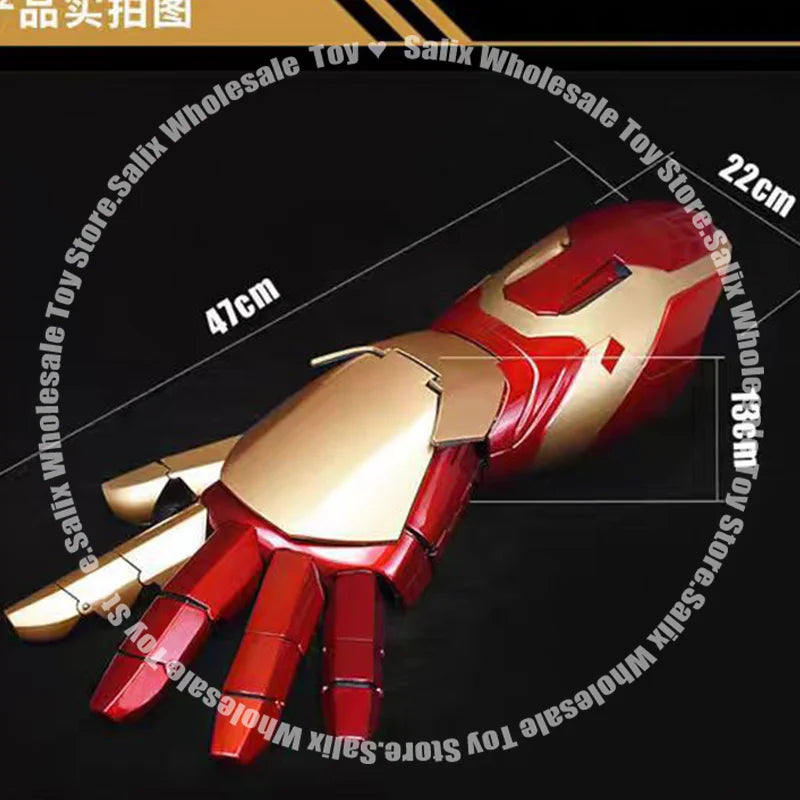 In Stock Mk43 Avengers Marvel 1:1 Iron Man Glowing Arm Gloves Cosplay Performance Props Wearable Figure Toys Gifts Customized