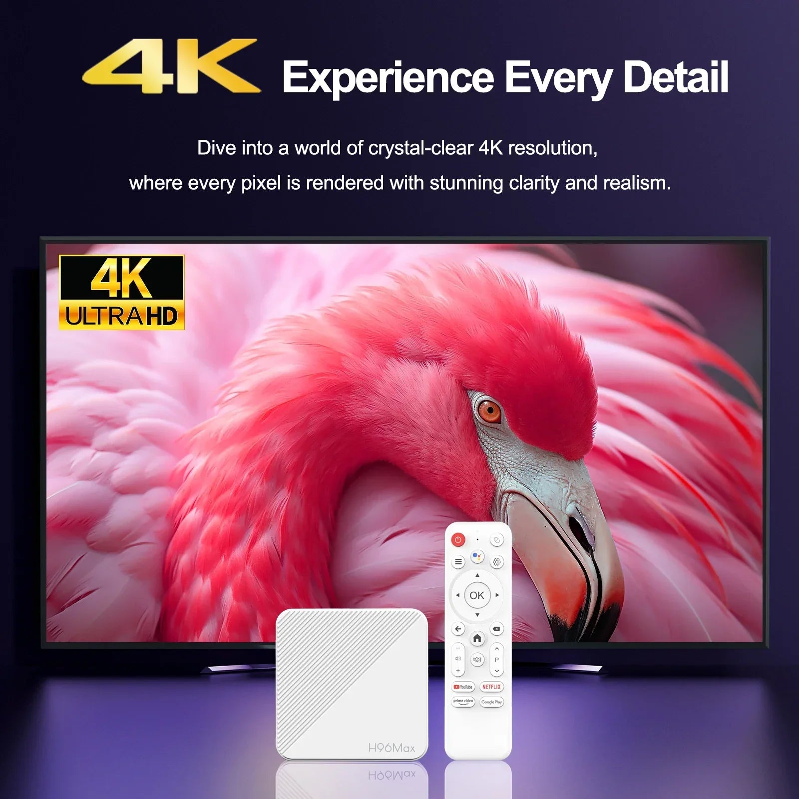 H96 MAX H313 TV Box Android 14 ATV TV Box 4K Video Set Top Box 100M LAN Wifi6 BT5.0 Voice Assistant Media Player TV Box 2GB 16GB