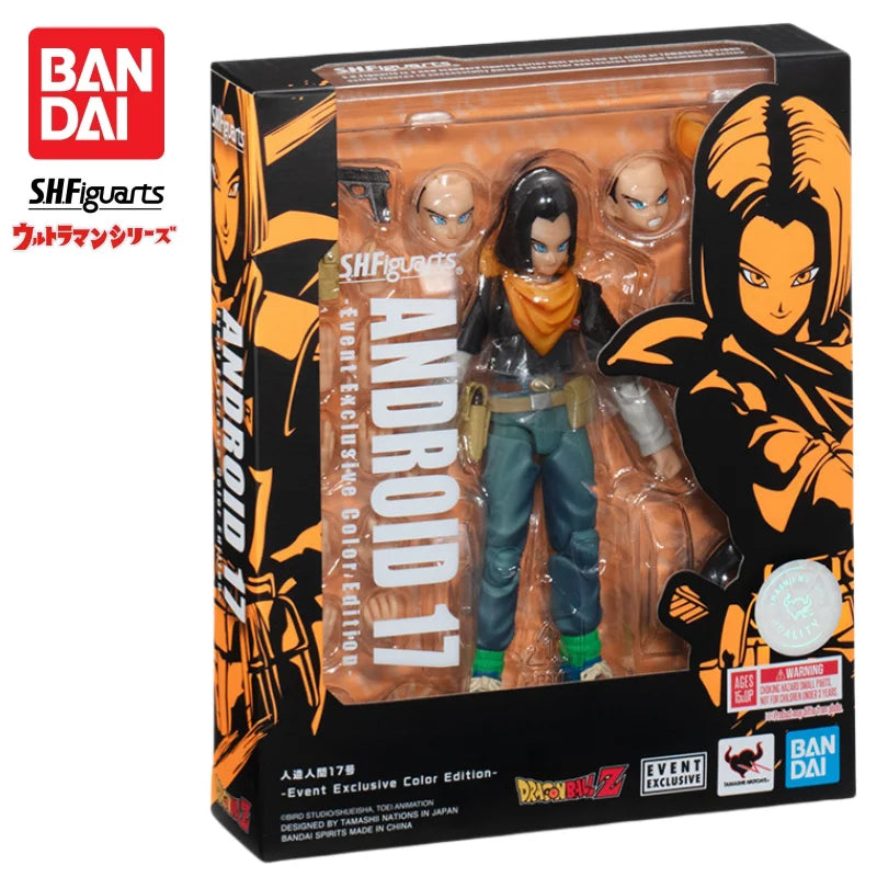 Auf Lager Bandai S.H. Figuarts Original Dragon Ball Android 17 Puppe Brandneue Actionfigur im Karton Anime-Charaktere Modellbausatz