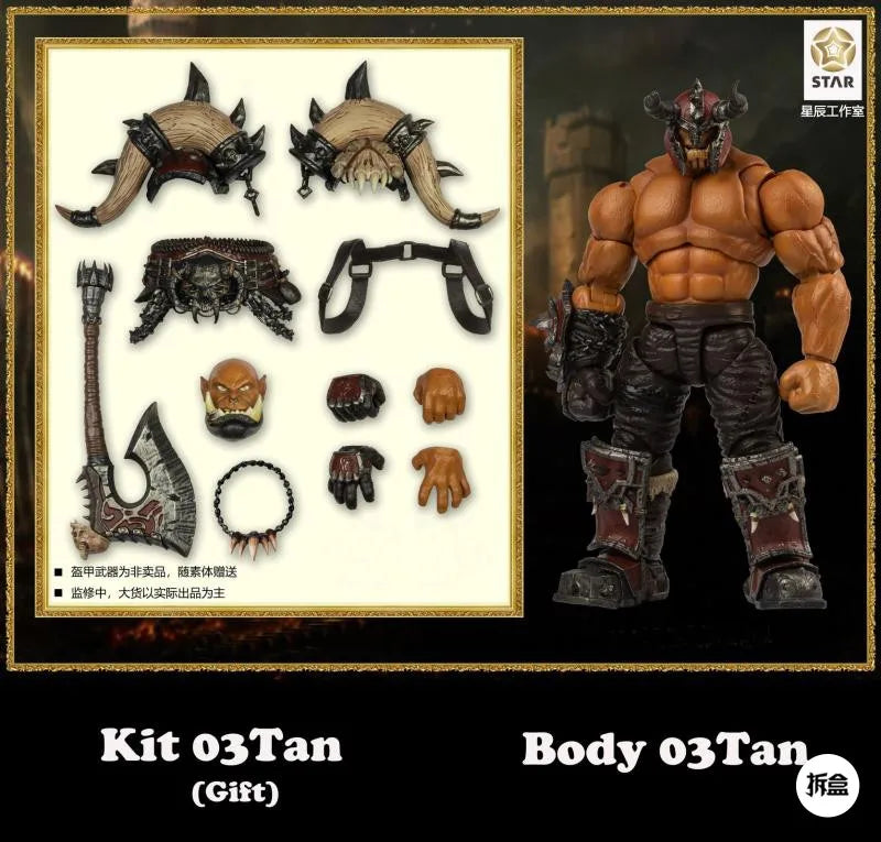 Spot Star Studio Original 1/12 Ancient War Meat Colored Orc Green Orc Warcraft Mobile Doll Model Handmade Toy Collection Gift