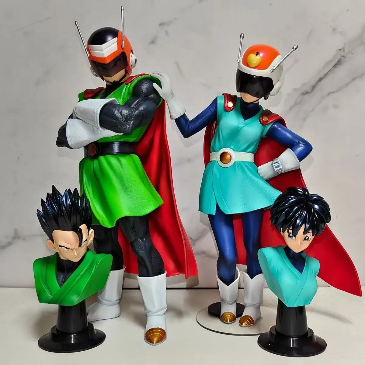 Dragon Ball Z Son Gohan Videl Figure Replaceab Heads Super Saiyan Pvc Action Figures Gk Statue Collection Model Toys Gifts