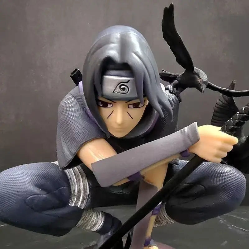 Anime Naruto Gk Uchiha Itachi Dark Department Squatting Crow Illusion Action Figures Doll Model Decoration Statue Toys Gifts