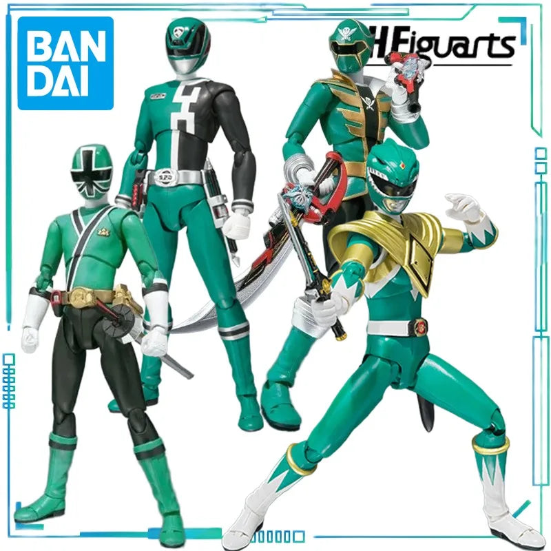 BANDAI Genuine S. H. Figuarts Series Movable Toys Super Sentai Series Dinosaur Sentai Dragon Emperor Lianzhe Green Warrior Model