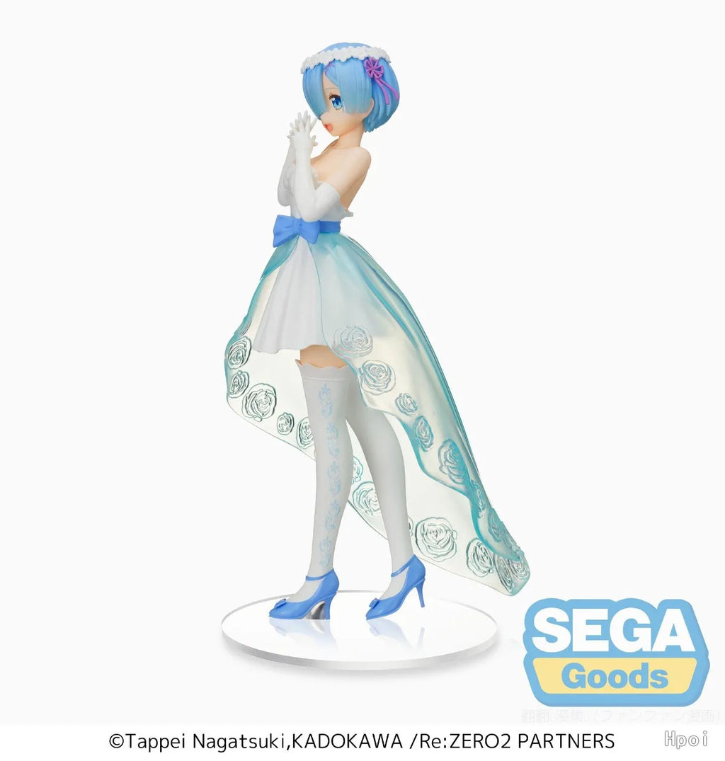 Anime Rem Figure Wedding Dress Crystal Dress Dress Up Figure RE: Zero-Starting Life in Another World Model Toy Action Figure