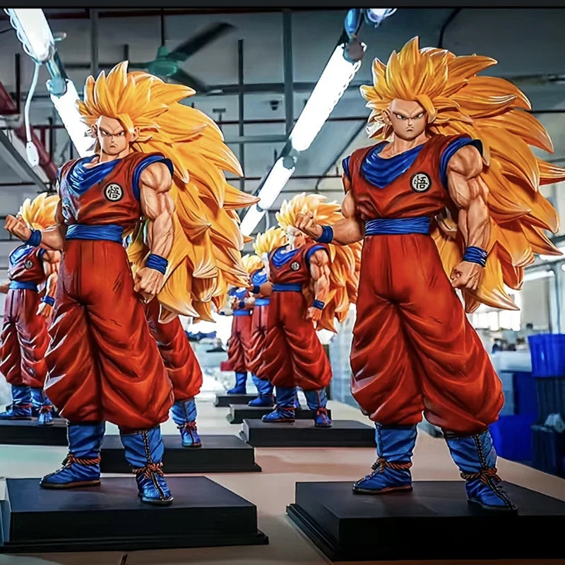 New Cartoon Animation Peripheral Desktop Chassis Ornaments 2% Super Monkey King Super Saiya Man Hand Operated Anime Model