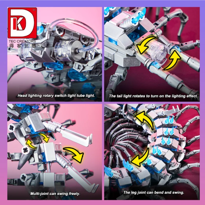3D Assembly Kit Building Block Toy Mechanical Centipede Puzzle Stress Relief Birthday Gift Kids & Adults