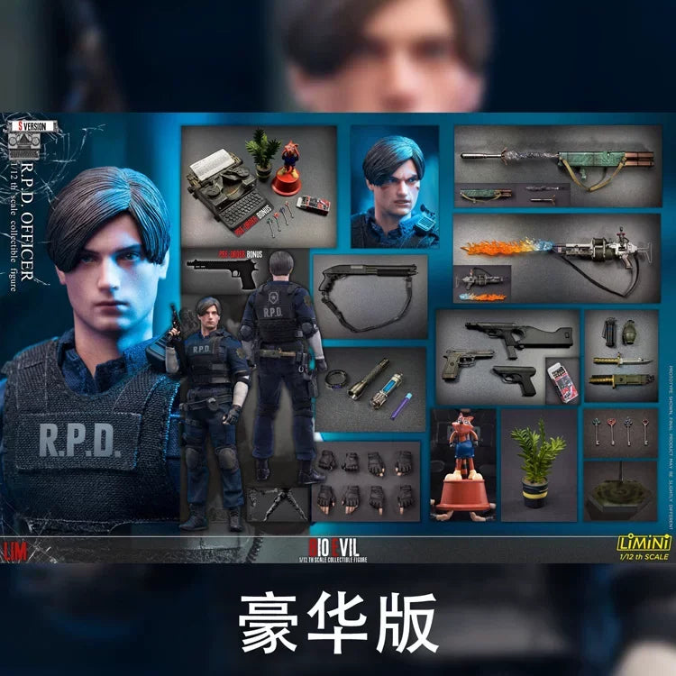 New Genuine Limtoys Resident Evil Leon Rpd Officer 1/12 Scale Action Figure In Stock