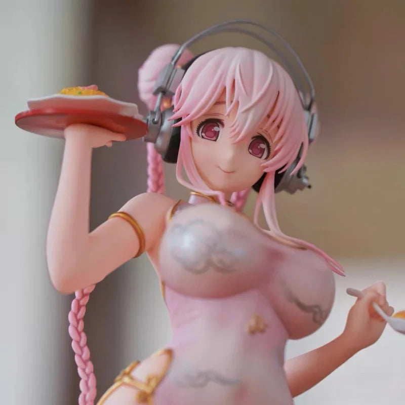 Emontoys Sonicomi Super Sonico Figure Cheongsam 1/7 Anime Girl Pvc Action Figure Toy Sonico Statue Game Collection Model Doll