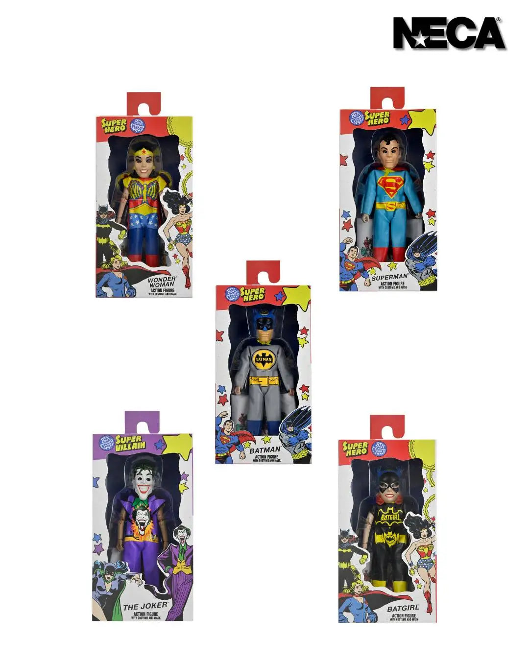 NECA Ben Cooper Costume Kids Collection Clown 6 inches Action Figure Batman/Joker/Wonder Woman/Superman DC Model Doll Gift