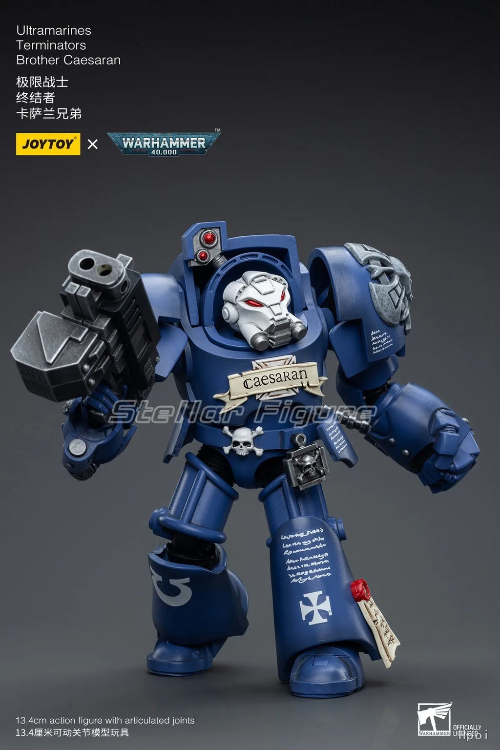 【SF】JOYTOY Warhammer 40K 1/18 Action Figure Ultramarines Terminators Brother Caesaran Model Toys Gifts Collection