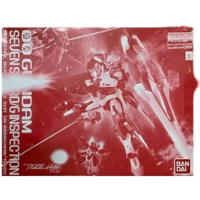 Bandai Original MG Gundam 00 Seven Sword Inspector GN-0000GNHW 1/100 Anime Action Figure Assembly Model Toys Gifts For Children