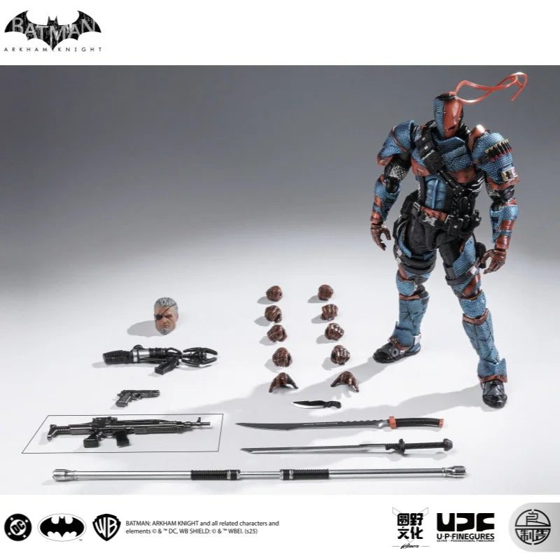 Hot Lpzz Rouno Cueure Dc002 1/12 Deathstroke Arkham Knight Finished Module Movable Batman Model Action Figure Collectible Toy Gi