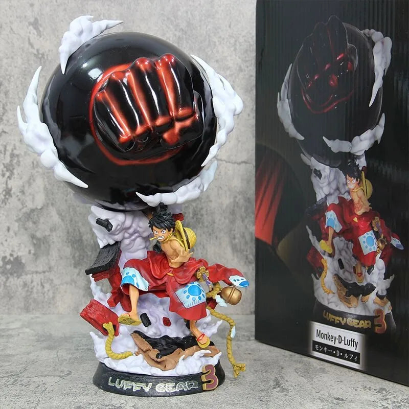 39cm ONE PIECE Figure Monkey D. Luffy Three Levels GK Anime Collection Model Desktop Ornament Decorations Children Toys Gifts