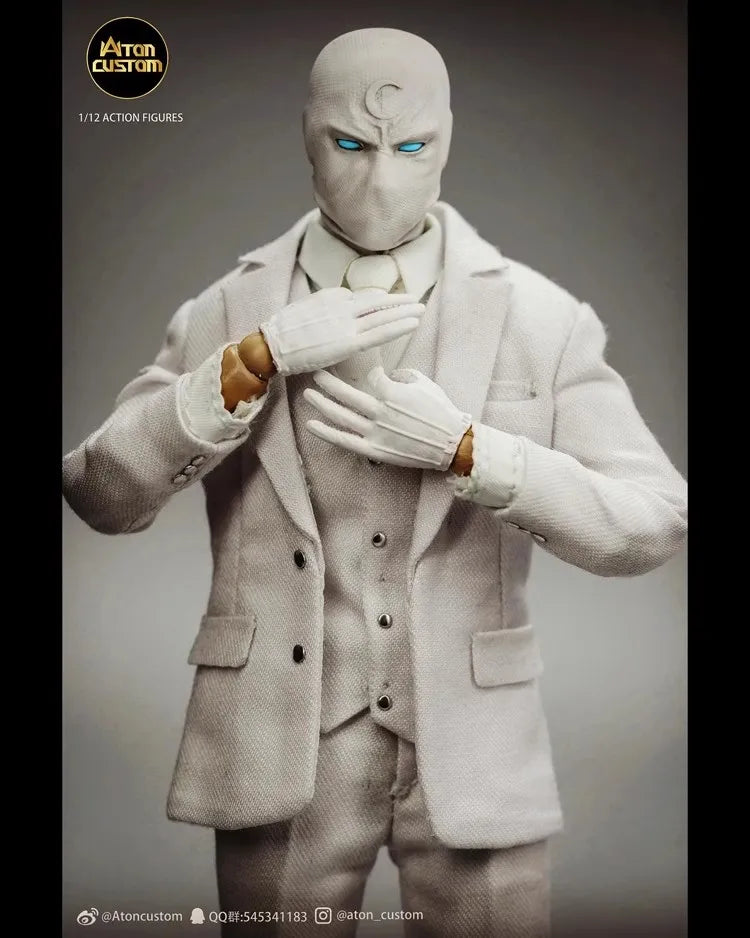 1/12 Mr. Night Figures Aton Custom Moonlight Knight Anzug Design Battle Damaged Design Bewegliches Humanoid Aton Custom Geburtstagsgeschenk