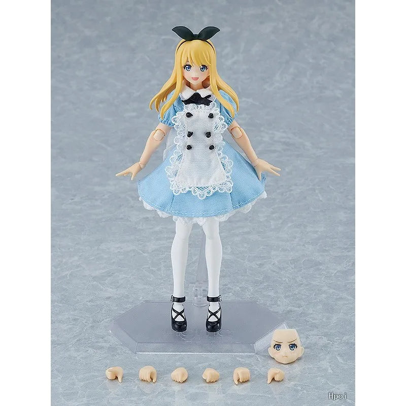 Max Factory Genuine Figma Series Figma # 591 Human Return To NH-01- and #598 Female Body (Alice) and Jumpsuit+apron Outfit Model