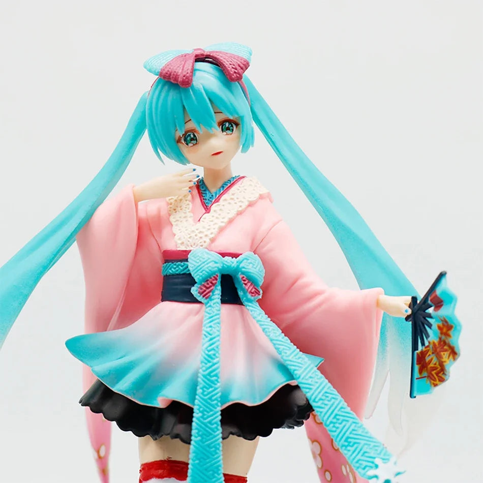 20cm Hatsune Miku Anime Action Figural New Tokyo Kimono PVC Decor Anime Action Figure Model Toy Doll Collectibles Christmas Gift