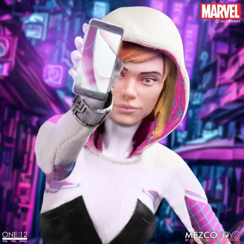 Spot Sale100% Original Mezco Toyz Comics One:12 Collective Ghost Spider Spider-Gwen Anime Action-Sammelfiguren Modellspielzeug