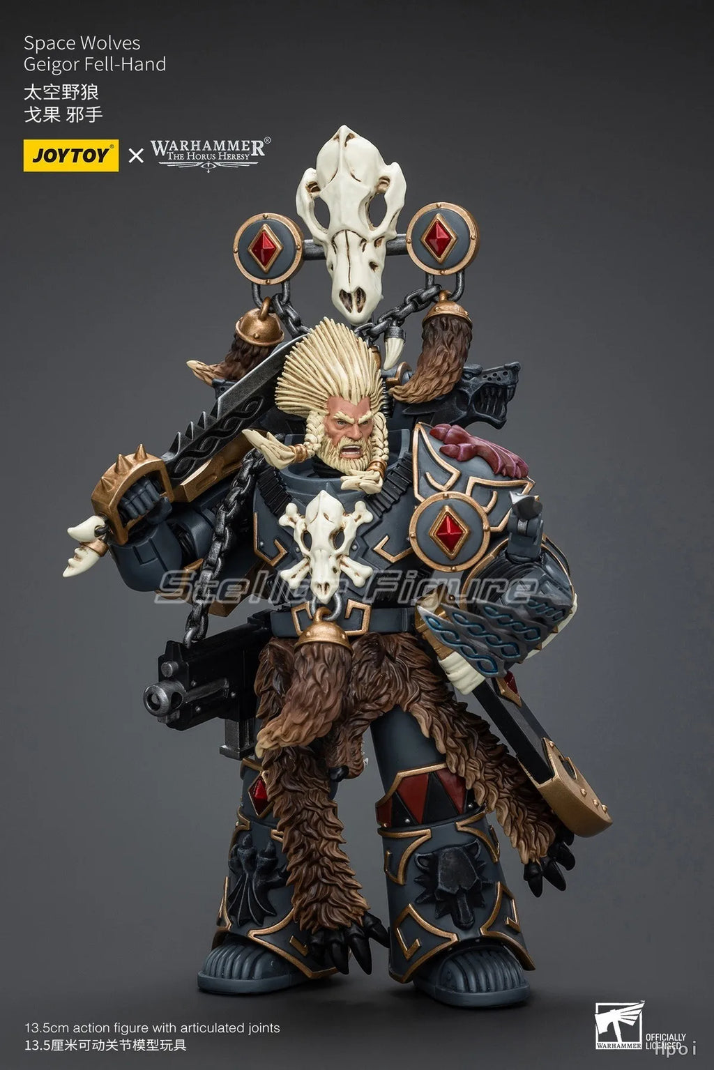 【SF】JOYTOYS Warhammer 40K 1/18 Action Figure Space Wolves Geigor Fell Hand Anime Model Gifts Toys