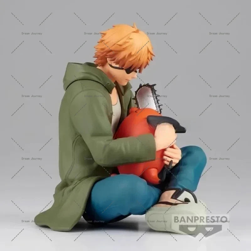 Bandai Genuine Chainsaw Man Anime Figure Denji Power Action Figure Toys for Boys Girls Kids Christmas Gift Collectible Model