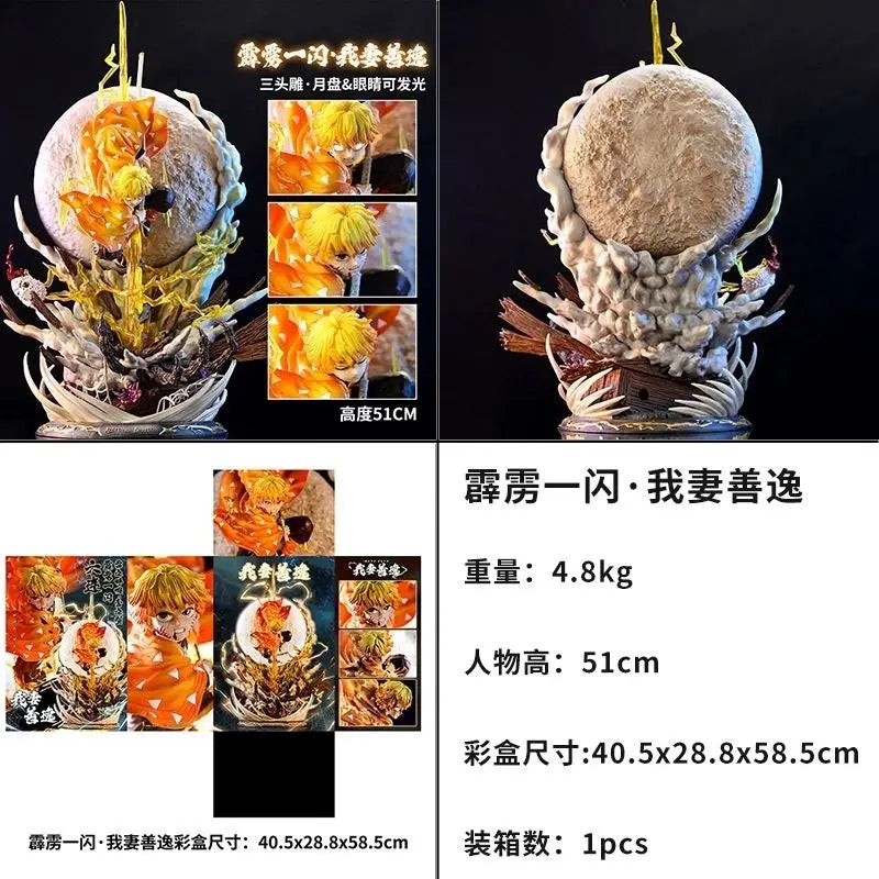 Genuine Demon Slayer: Kimetsu No Yaiba Agatsuma Zenitsu Anime Action Figures Model Collection Toy Boy Birthday Gift